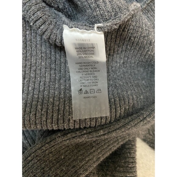 Vince Camuto Ribbed Bat Wing Sleeve  Top Size L Gray - Picture 5 of 5